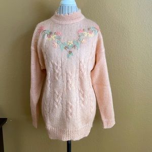 Studio Michelle Stuart Vintage Sweater Embroidered Cottagecore Size L